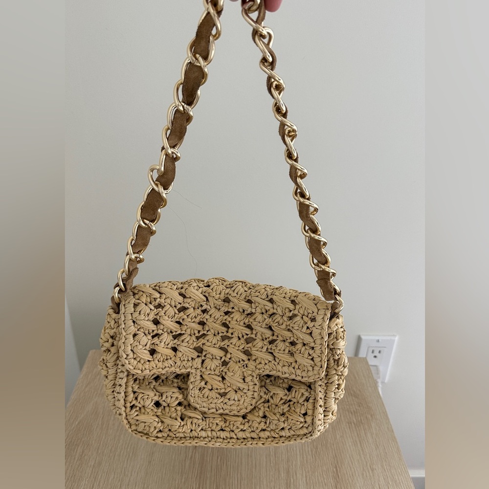 Caterina Bertini raffia shoulder bag